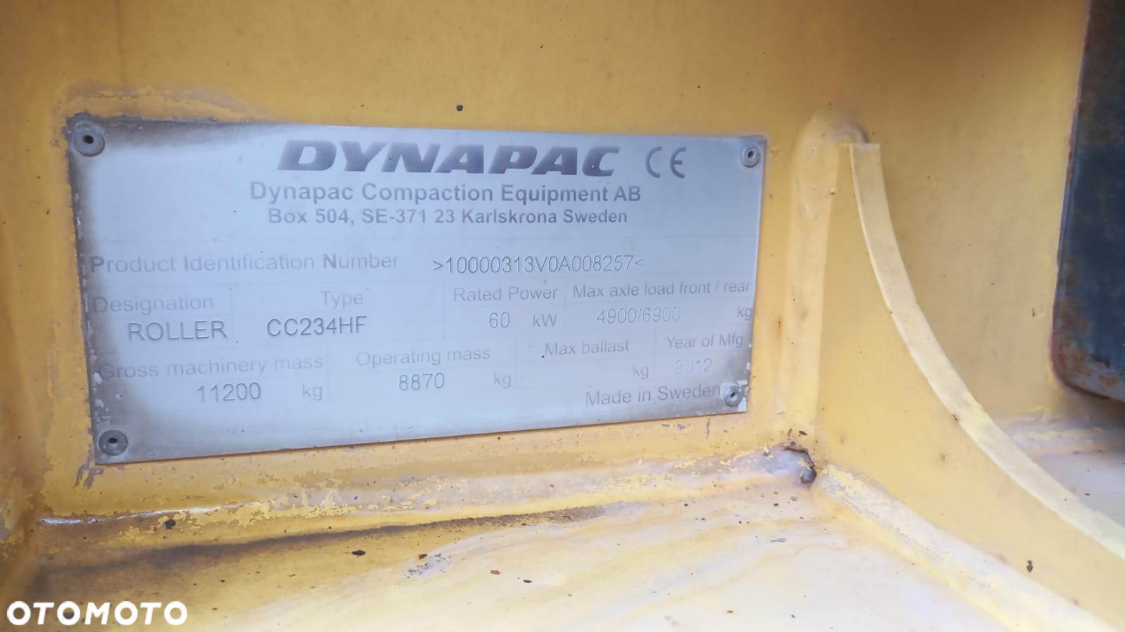 Dynapac CC234HF 2012R WAGA 9TON , STAL STAL B. DZIELONE, kierownica,obcinarka - 8