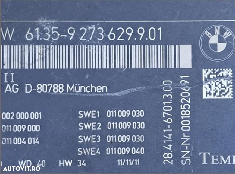 Modul lumini FRM 3 Original BMW F07+LCI F10+LCI F11+LCI F06+LCI F12+LCI F12+LCI F01+LCI F02+LCI F03+6LCI F04 F25 F26 - 2
