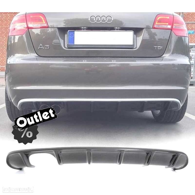 R024018C2 DIFUSOR PÁRA-CHOQUES TRASEIRO AUDI A3 8P 8PA SPORTBACK 08-12 LOOK S LI - 1