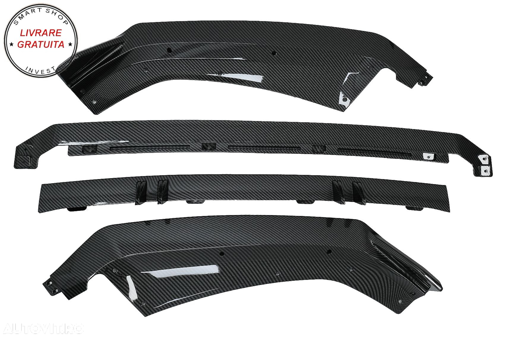 Prelungire Bara Fata Lip Audi A4 B9 8W S-Line (2016-2018) Carbon Look- livrare gratuita - 10