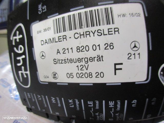 Modulo A2118200126 MERCEDES C220cdi SPORTCOUPE CL203 W203 2003 2.2CDI 143CV 3P CINZA Módulo De Comando, Regulação Do Assento - 4