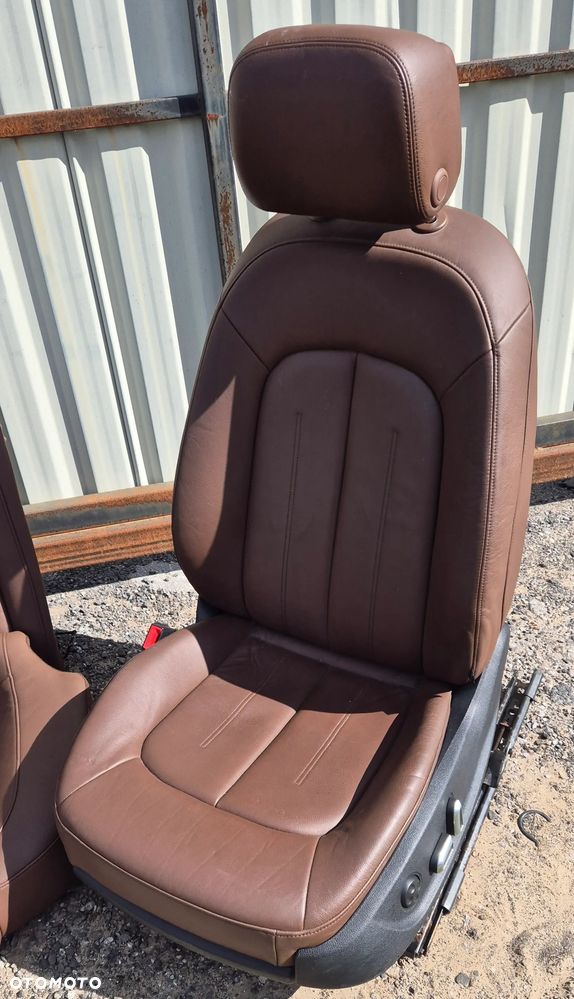 Komplet Foteli Przód Prawy Lewy + Tył Kanapa Skóra Brązowe AUDI A7 C7 4G SPORTBACK - 2