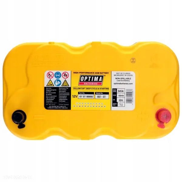 Akumulator OPTIMA YELLOW TOP YTR 5.0 66Ah/845A AGM - 4