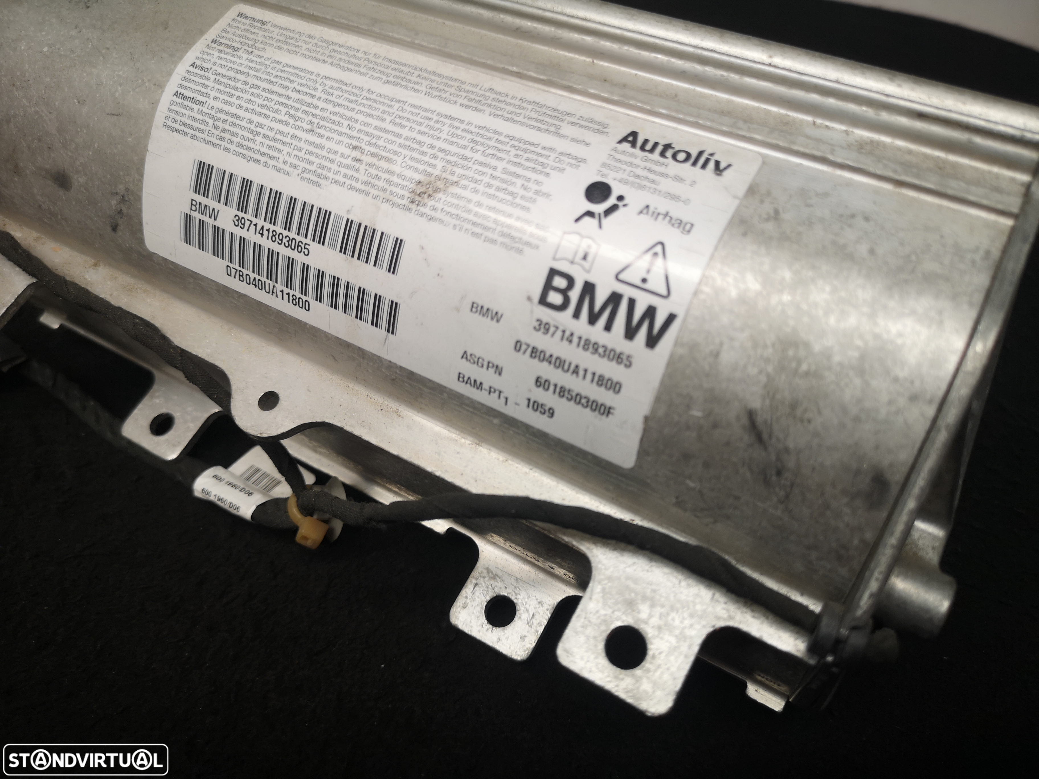 Airbag do tablier pasageiro bmw7 e65 e66 2002+ - 2