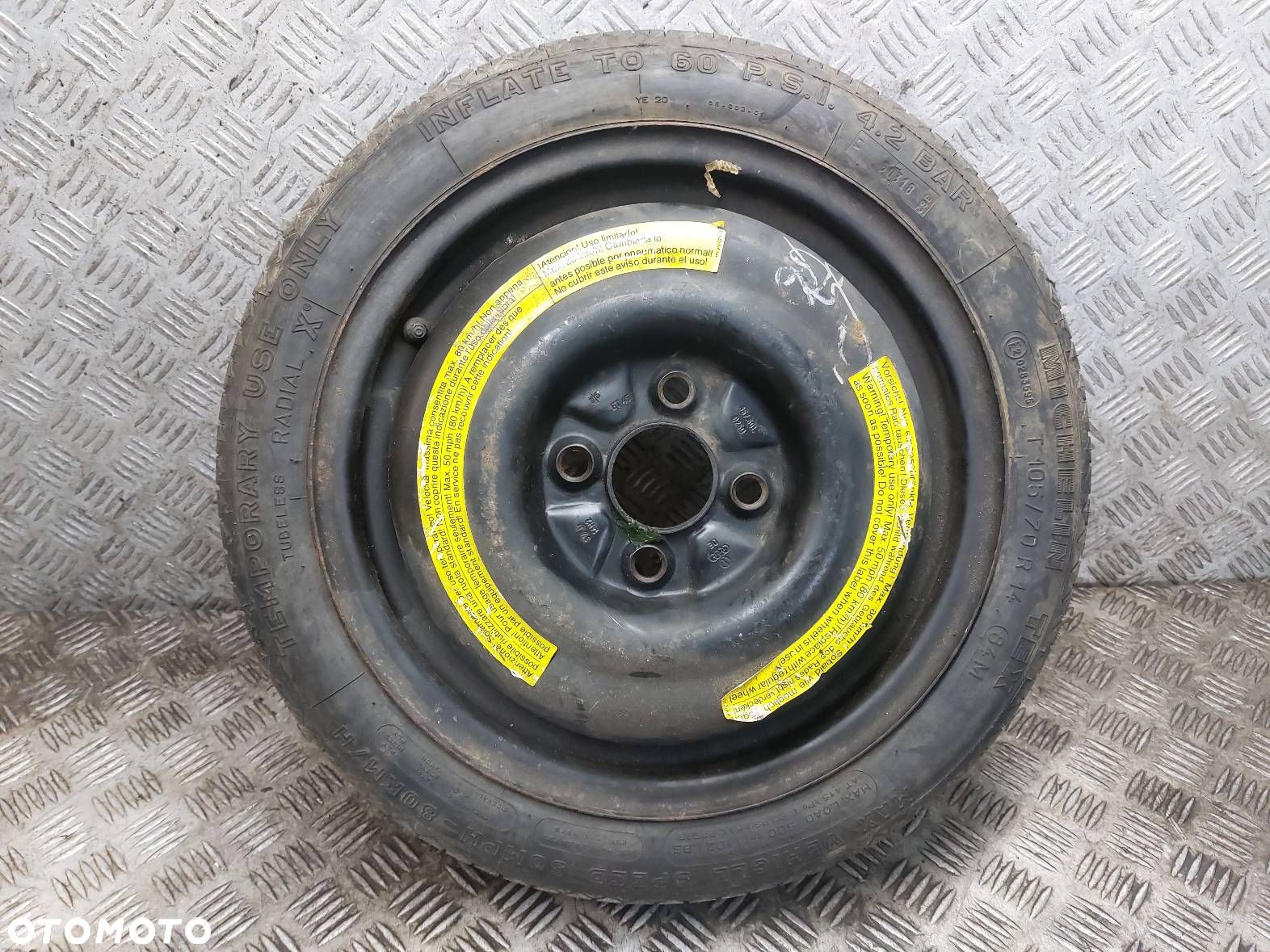 DOJAZDÓWKA 4x100 3,5Jx14 FI57,1 105/70R14 VW AUDI SKODA 357601025D - 1