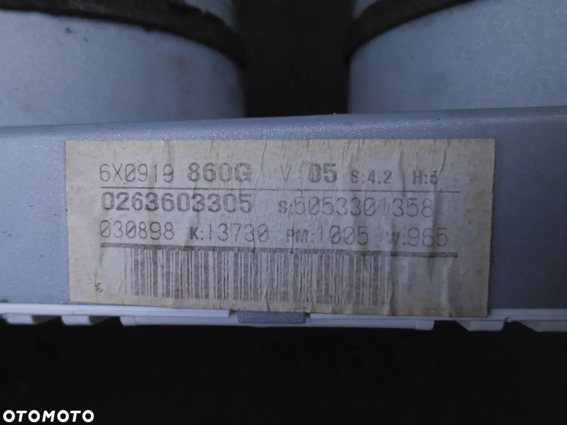 VW LUPO LICZNIK ZEGARY PRĘDKOŚCIOMIERZ 6X0919860G 0263603305 - 5