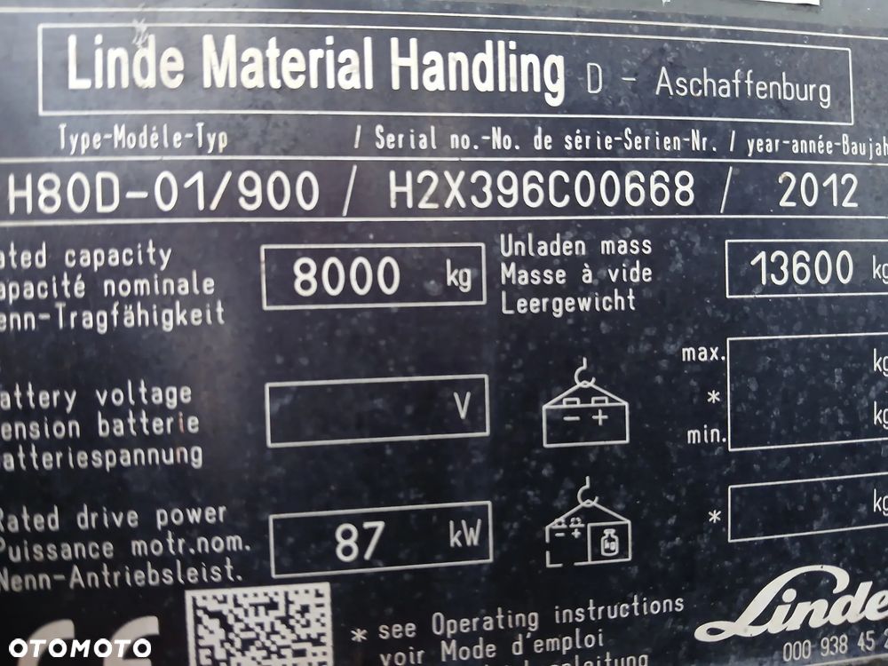 Linde H80D/900 2012 kabina 4 sekcje z Niemiec - 12