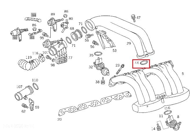 MERCEDES OM606 OM613 OM648 Uszczelka kolektora ssacego - 2
