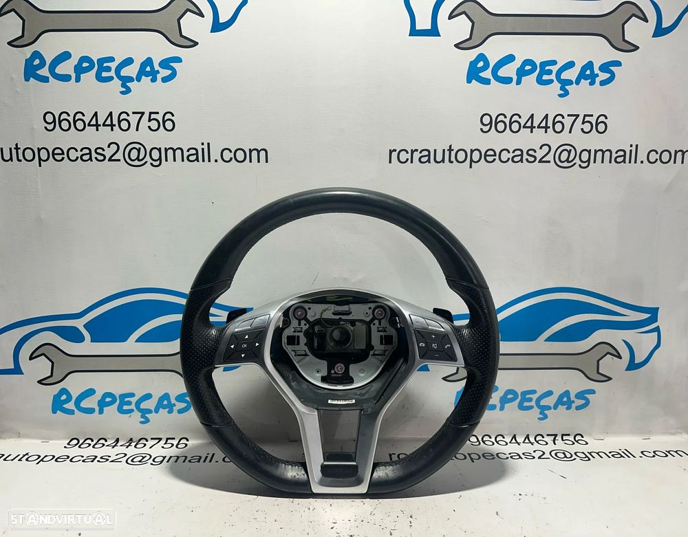 .Volante Guiador Pele Pele Perfurada Multifunções Comandos Original AMG Mercedes Benz Flat Bottom W212 W204 W218 R172 - 3