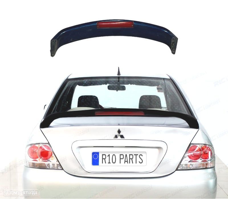 AILERON MITSUBISHI LANCER 03-08 TERCEIRA LUZ STOP PRETO BRILHANTE - 1