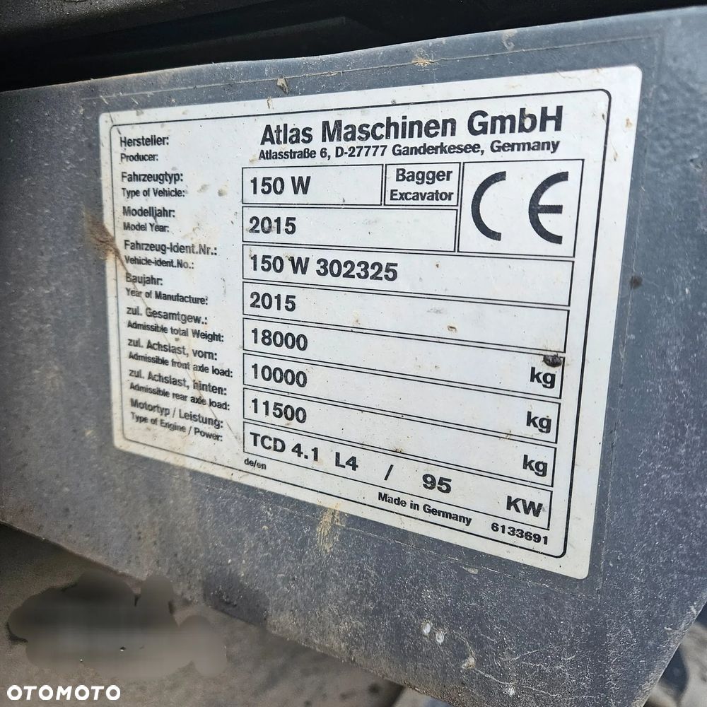 Atlas 150 W, 2015 ROK, Z NIEMIEC, SUPER STAN, 140, 160, 1305, 1505, 1605 - 2