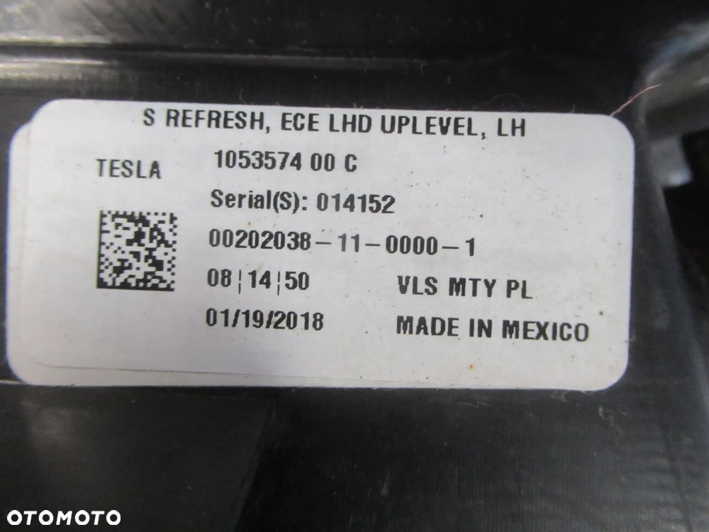 LAMPA PRZEDNIA PRZÓD LEWA TESLA MODEL S LIFT FULL LED 105357400C 2016 - 19