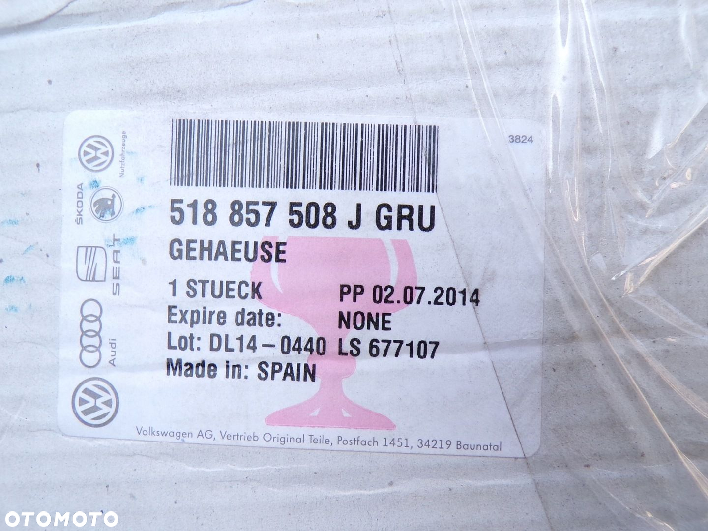 OBUDOWA LUSTERKA PRAWEGO VW GOLF VII SPORTVAGON 518857508 J ORYGINAŁ - 4