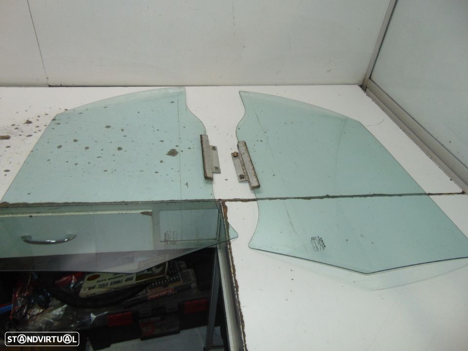 Volvo 480 turbo vidros das portas originais verdes com calha - 4