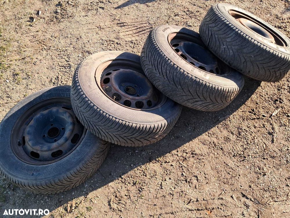 Peugeot 308 Citroen C4, set roti cu jante de tabla si cauciucuri pe 15 - 3