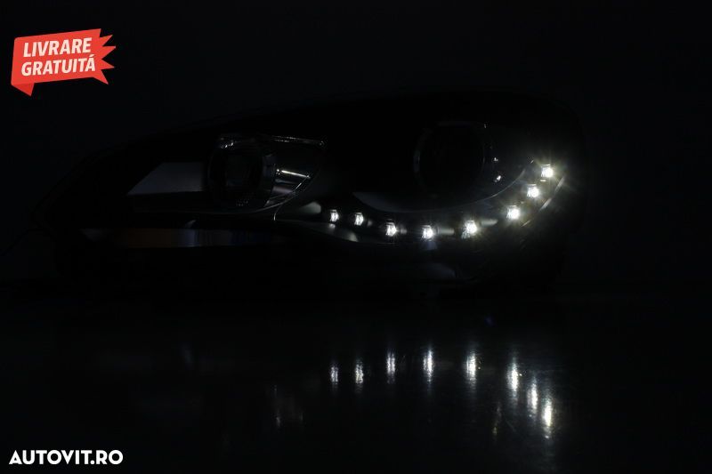 Faruri LED VW Golf 6 VI (10.2008-2012) DAYLIGHT DRL GTI Look Negru- livrare gratuita - 5