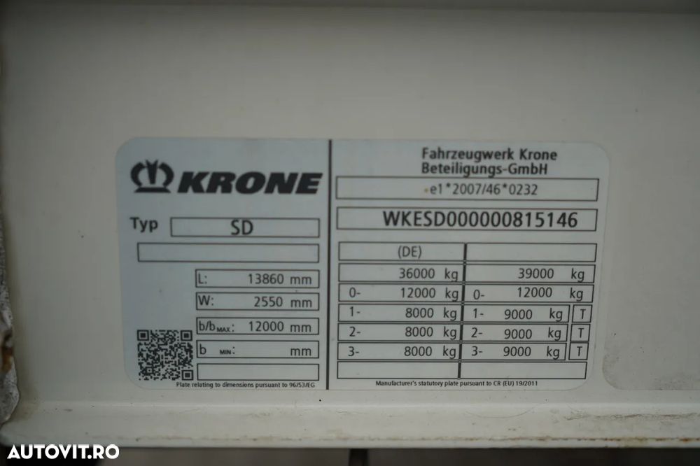 Krone CORTINĂ KRONE / STANDARD / PUNCT DE RIDICARE / 2018 - 30