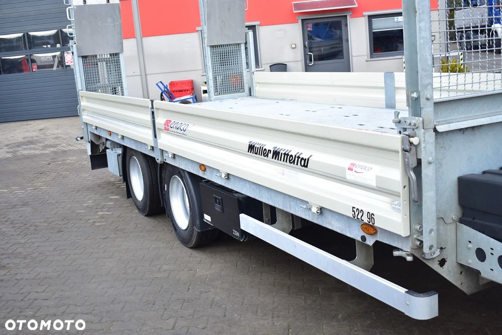 Müller-Mitteltal Przyczepa niskopodwoziowa/ Tandem/ do transportu maszyn budowlanych, kontenerów/ DMC : 18.000 KG/ Najazdy/ Sprowadzona z Niemiec / Jak nowa ! - 14