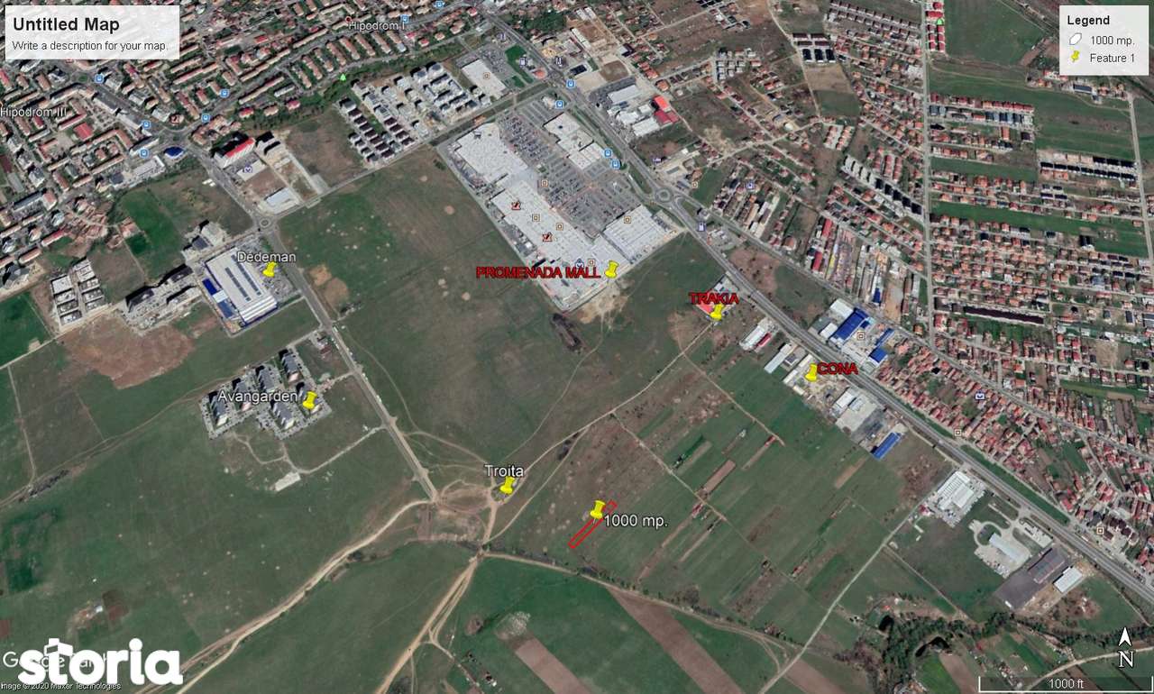 Vand teren  de investitie, 1000 mp., situat in zona Shopping City - Imagine principală: 3/9