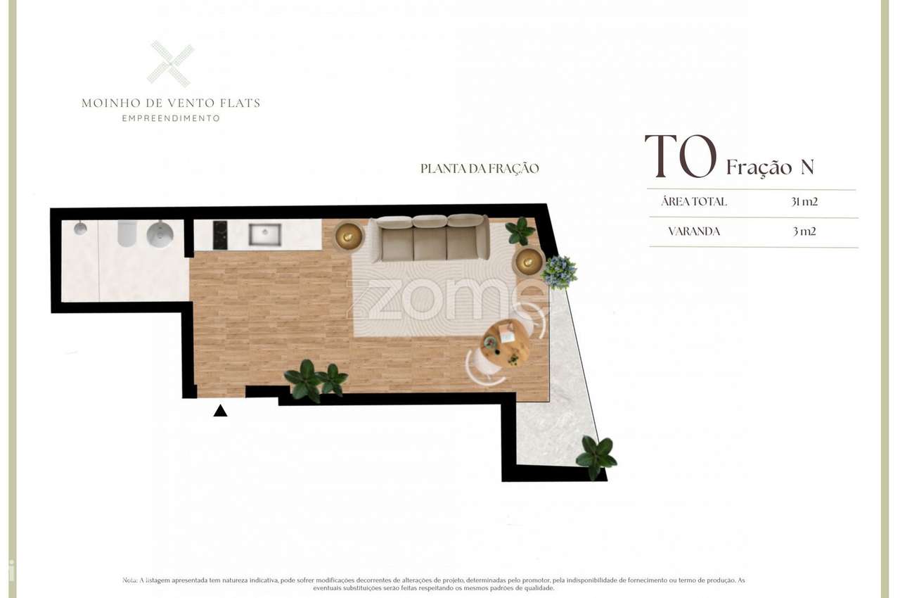 Apartamento T0 N Condominio Moinho de Vento - Grande imagem: 5/19