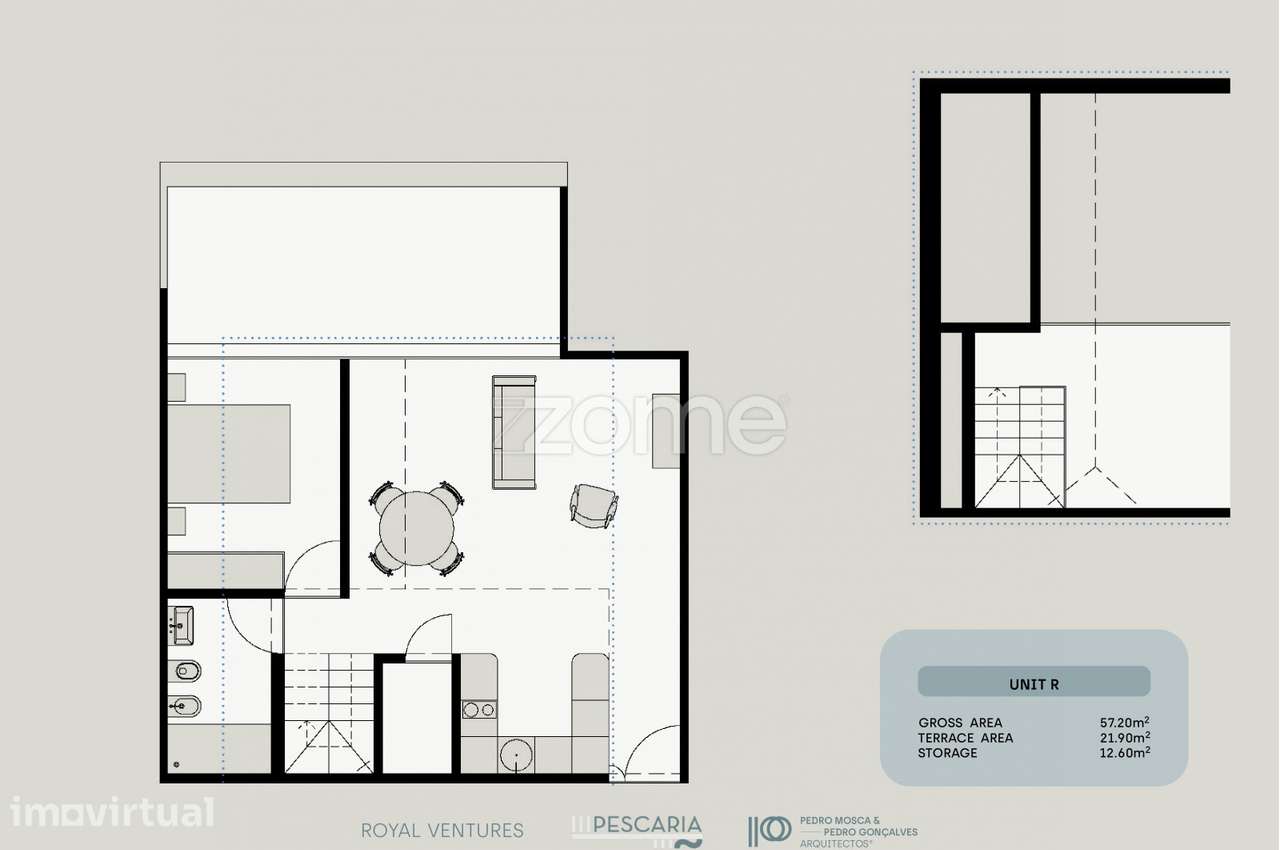 Apartamento T1+1 duplex novo com terraço e garagem em Gaia (Fração ... - Grande imagem: 3/18