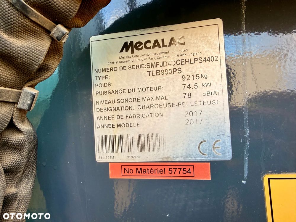 Terex koparko - ładowarka MECALAC TLB980, równe skrętne koła, jak NOWA - 6