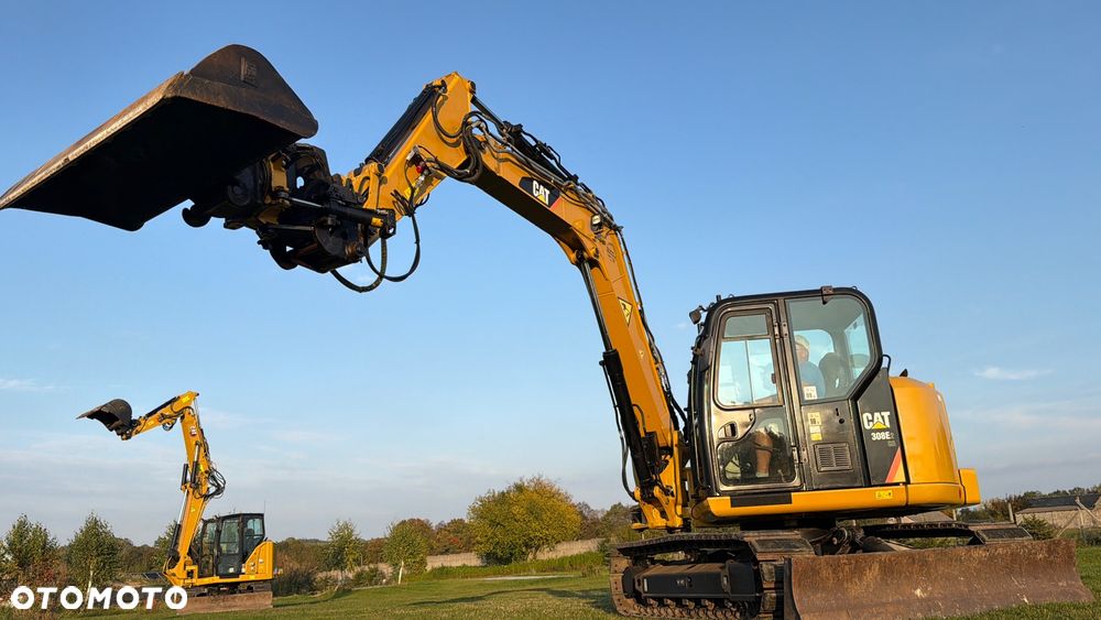 Caterpillar KOPARKA CAT 308 E  CATEPILLAR  ROTOTILT Gąsienica nakładki 8ton szybkozłącze hydr 309 307 306 KLIMA Minikoparka CR C3.3
