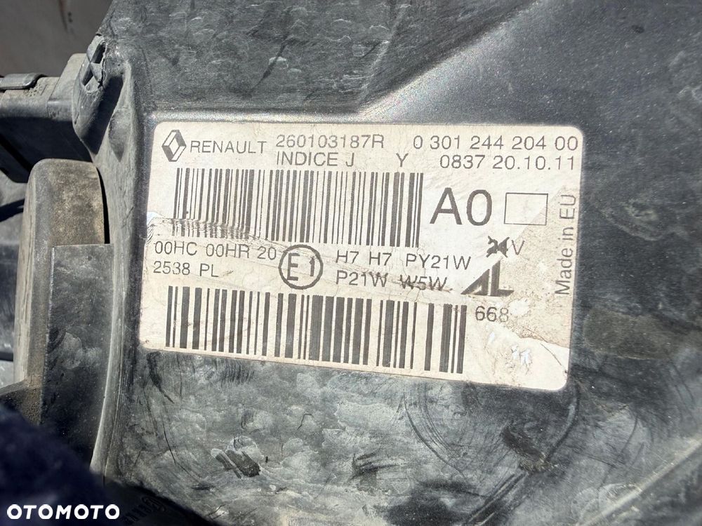 Lampa przednia RENAULT MEGANE III ZWYKŁE KOMPLET CZARNE EUROPA Z 1 AUTA AL - 8