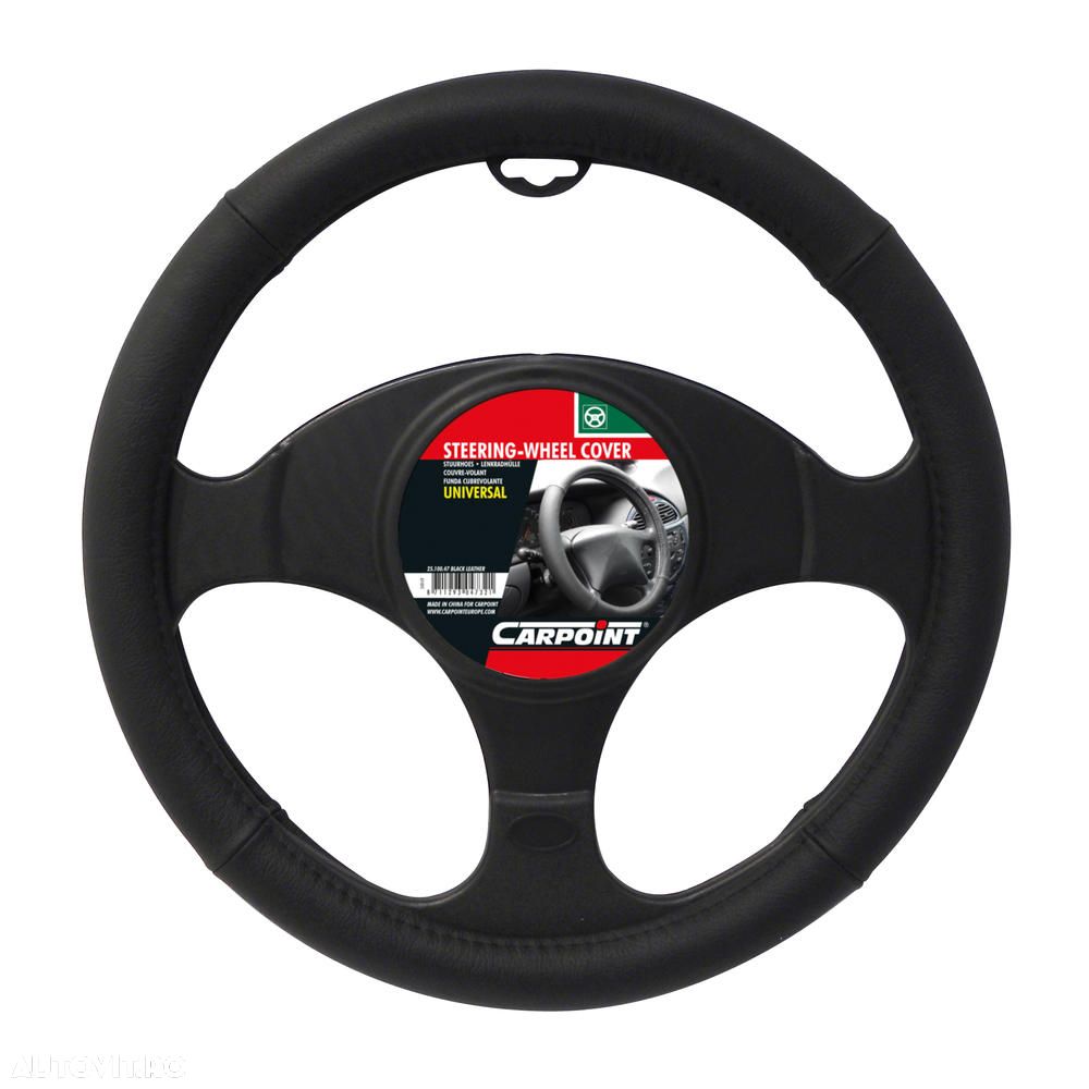 Husa volan piele neagra, diametru 37-39cm - 1