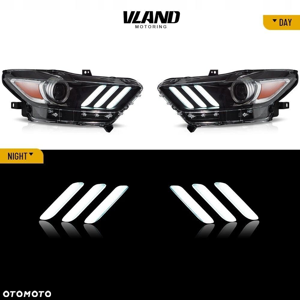 reflektor lampa kpl vland drl led neon tuning ford mustang vi 6 2015-2018 - 4