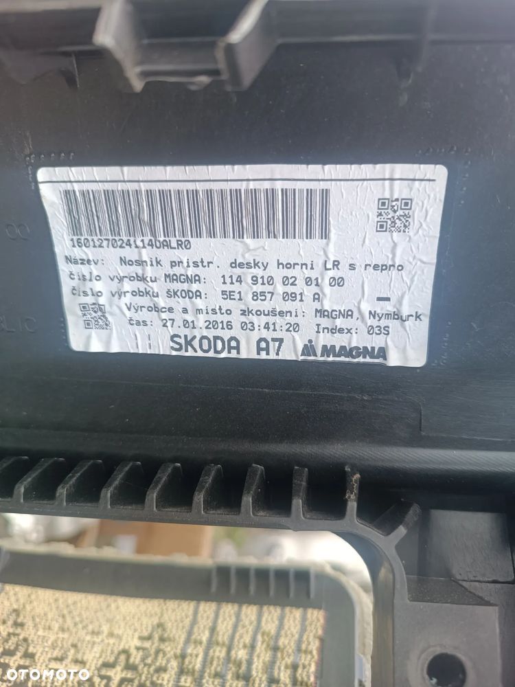 KONSOLA DESKA ROZDZIELCZA DO REGENERACJI  SKODA OCTAVIA 3 III KOMBI 2016R - 2