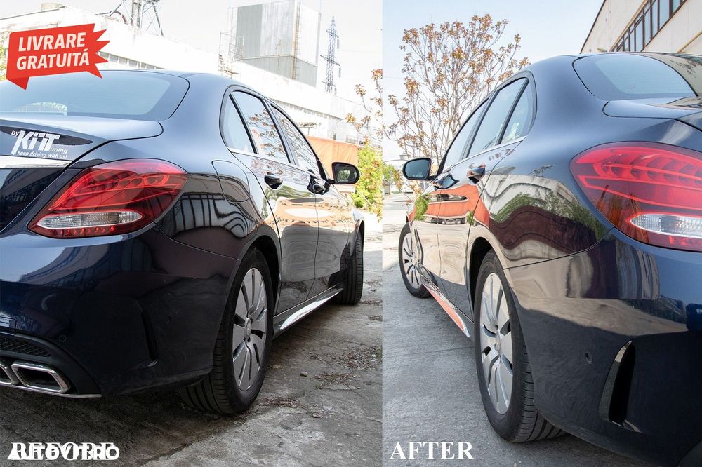 Ornamente Bara Spate Flapsuri Mercedes C Class W205 (2014-2020) Carbon Film- livrare gratuita - 6