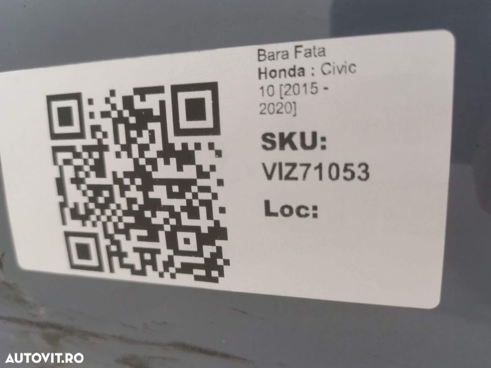 Bara Fata Honda  Civic 10 2015 2016 2017 2018 2019 2020 Originala In S - 8