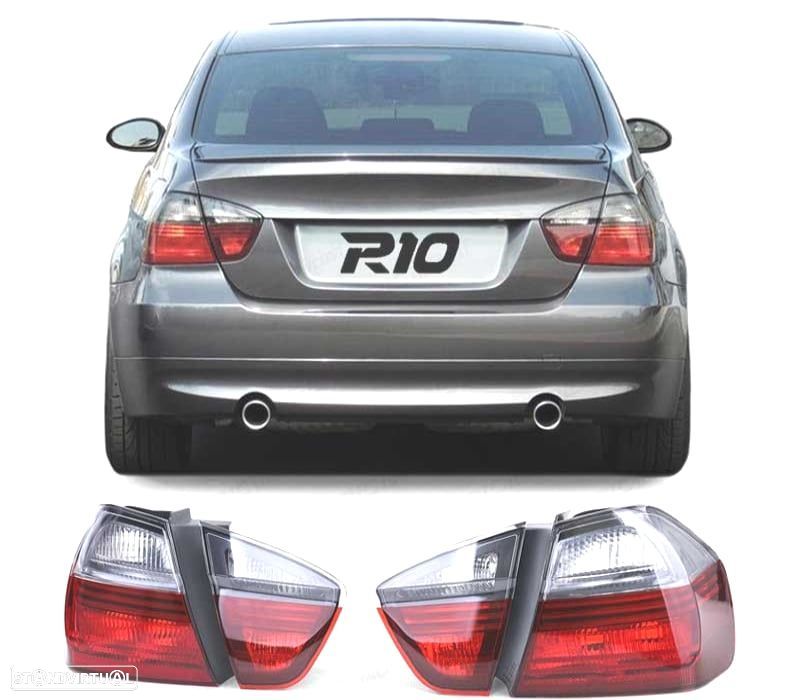 FAROLINS TRASEIROS CELIS HELLA BMW E90 05-08 VERMELHO BRANCO - 1