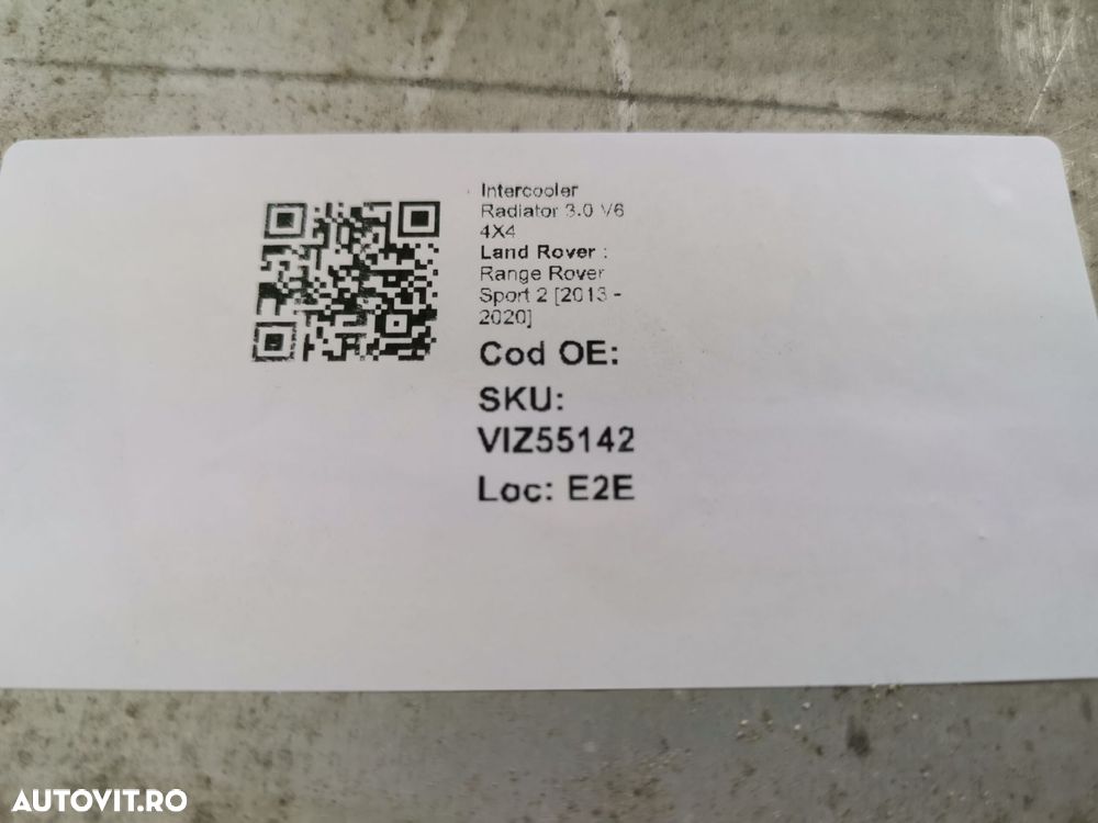 Intercooler Radiator 3.0 V6 4X4 Land Rover  Range Rover Sport 2 2013 2 - 8