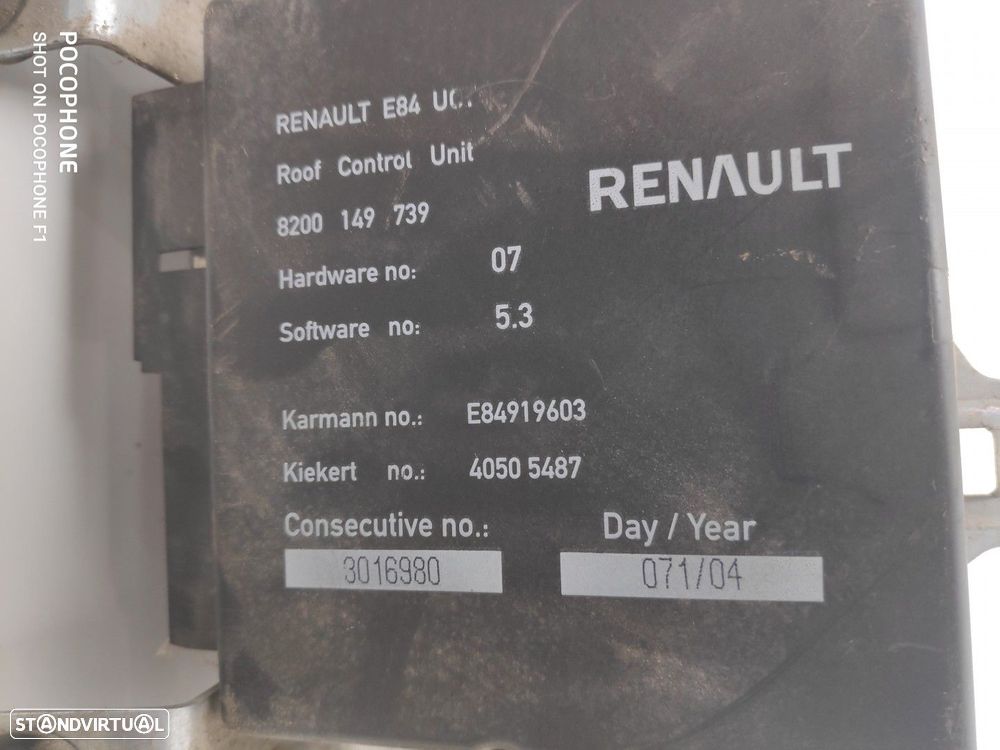 MOTOR TETO DESCAPOTÁVEL RENAULT MEGANE II Coup-Cabriolet (EM0/1_) 09.03 - 03.09 - 5