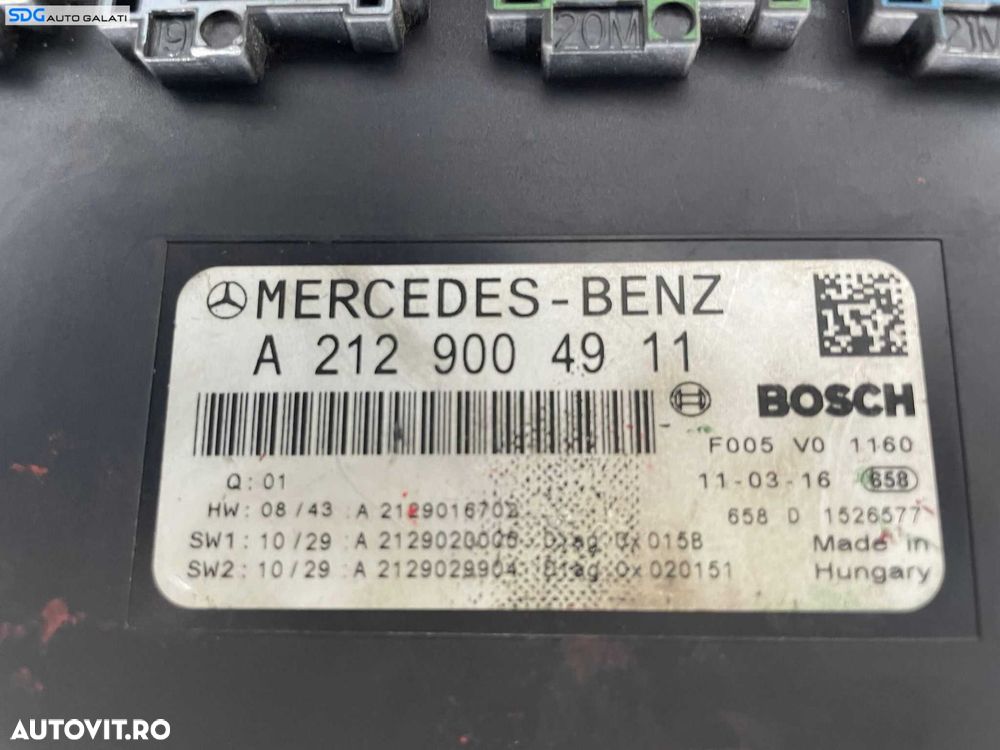 SAM Unitate Modul Calculator Control Confort Tablou Panou Sigurante Relee Mercedes Clasa E Class W212 S212 2009 - 2016 Cod A2129004911 A2129016702 A2129020006 A2129029904 [L3911] - 5