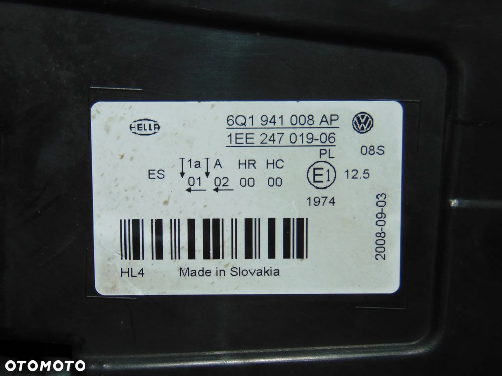 ORYGINAŁ lampa przednia przód lewa prawa czarna VW Volkswagen Polo 4 IV 9N FL lift 05-09r - 9