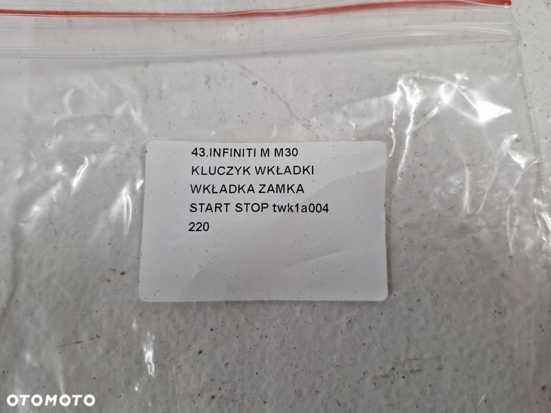 infiniti m m30 kluczyk wkładki zamka start stop twk1a004 - 8