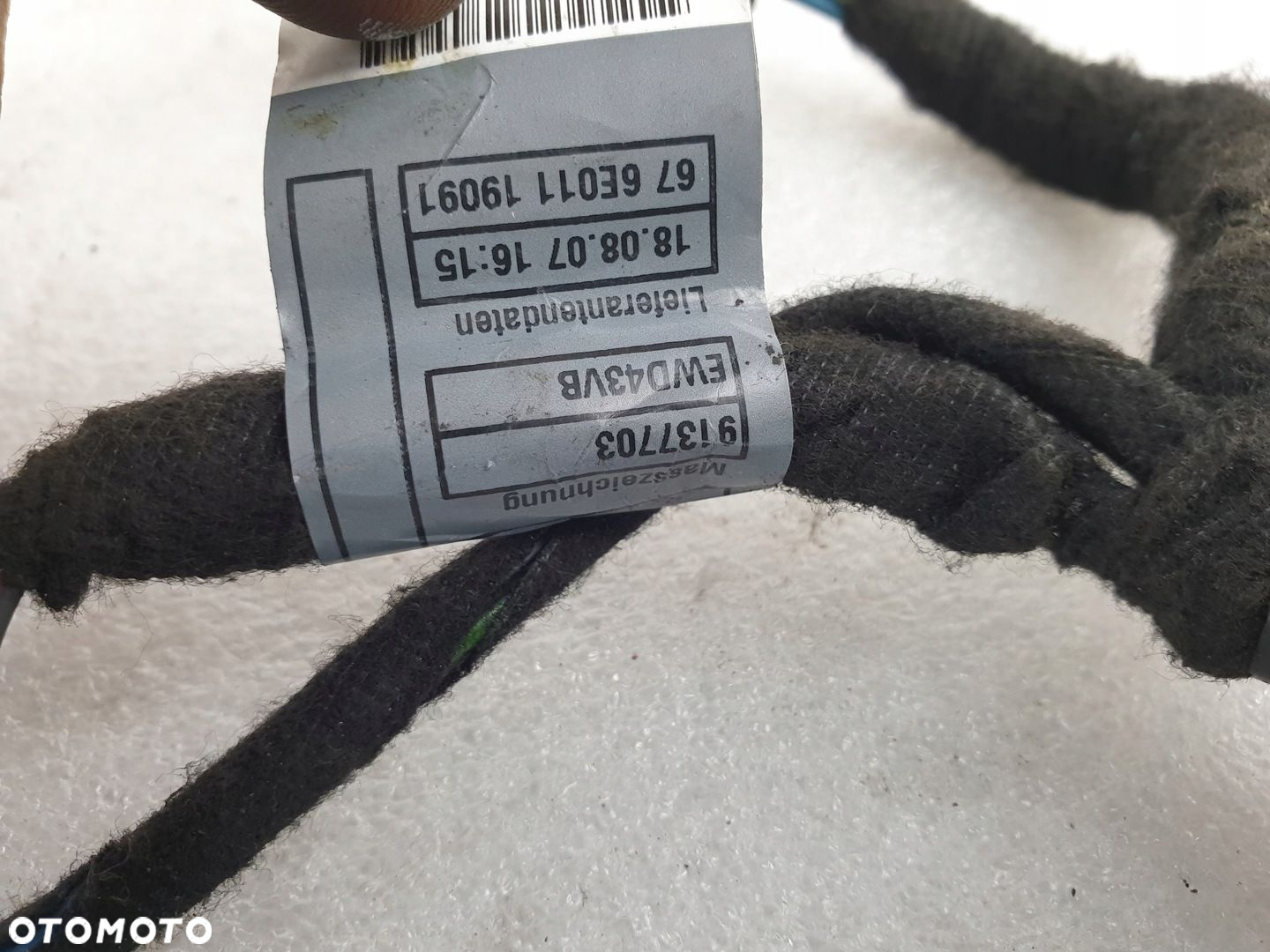 Mini R55 R56 Wiązka drzwi prawa 9137703 - 5