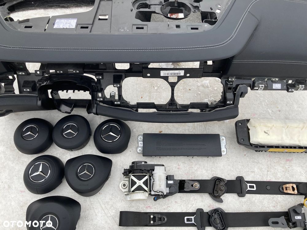 MERCEDES E CLS W213 W238 W257 DESKA KONSOLA KOKPIT PULPIT PÓŁKA PARAPET PODUSZKI POWIETRZNE AIRBAG SRS PASY PAS KURTYNY KURTYNA FOTELA  SKÓRA !!! - 6