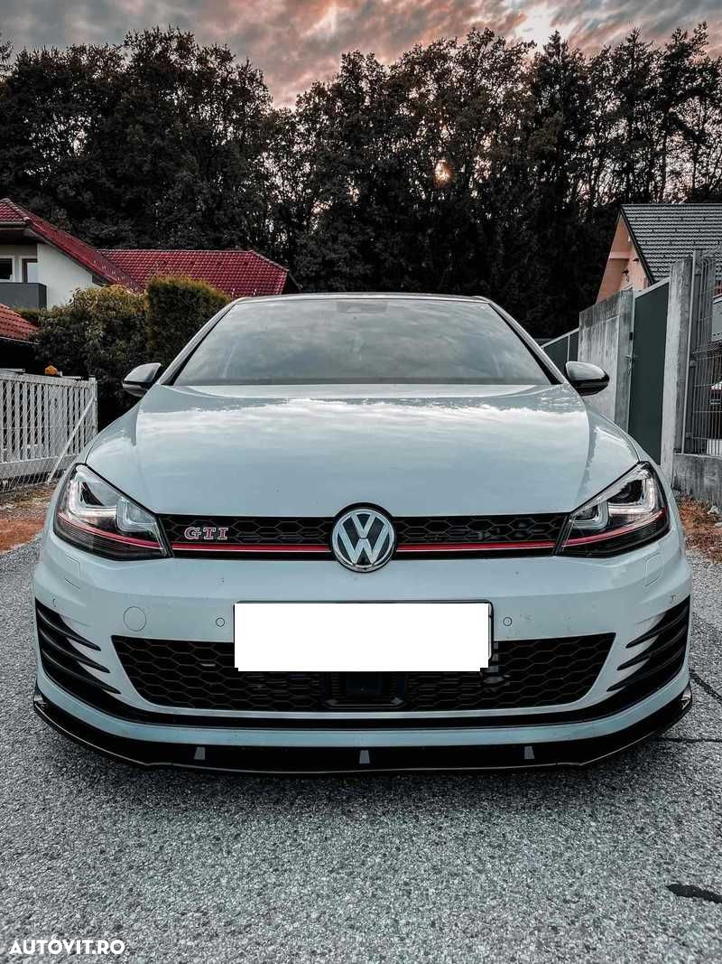 Prelungire Extensie Lip Bara Fata Volkswagen Golf 7 / 7.5 Negru Lucios - 7