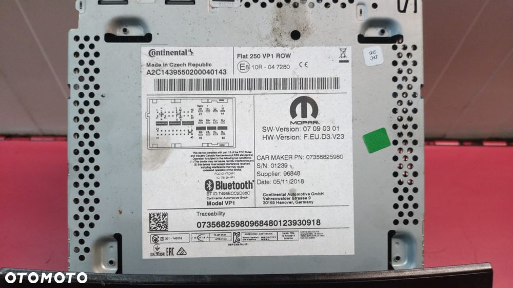 RADIO FIAT DUCATO JUMPER BOXER 14- 07356825980 NO 925/198 - 3