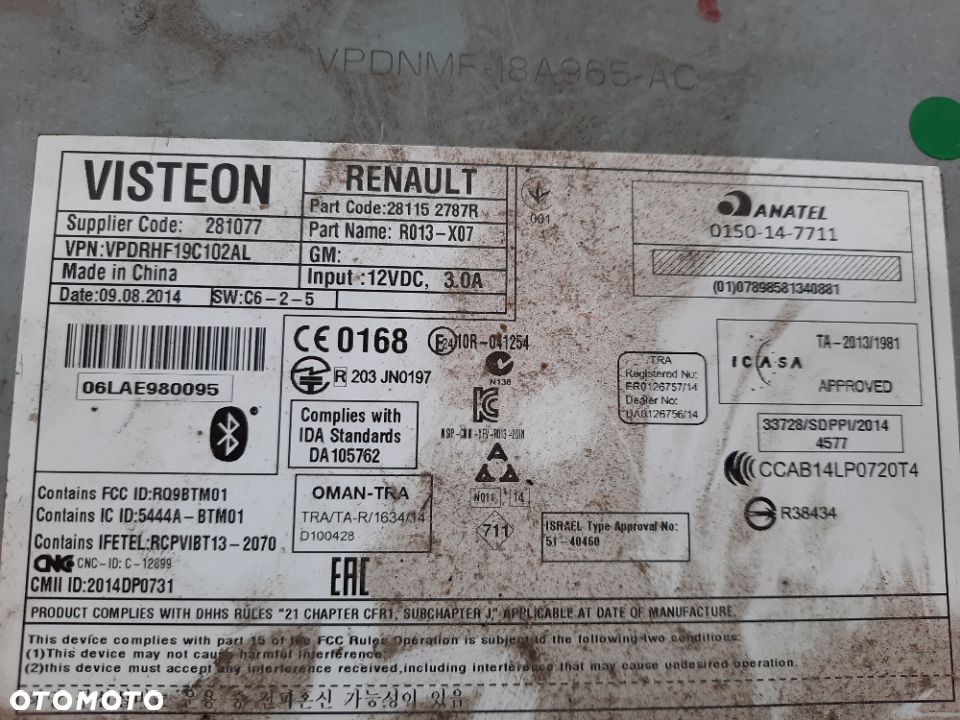 RADIO CD UCHWYT RENAULT TWINGO 07-14 SLASK WYSYLKA VAT - 3