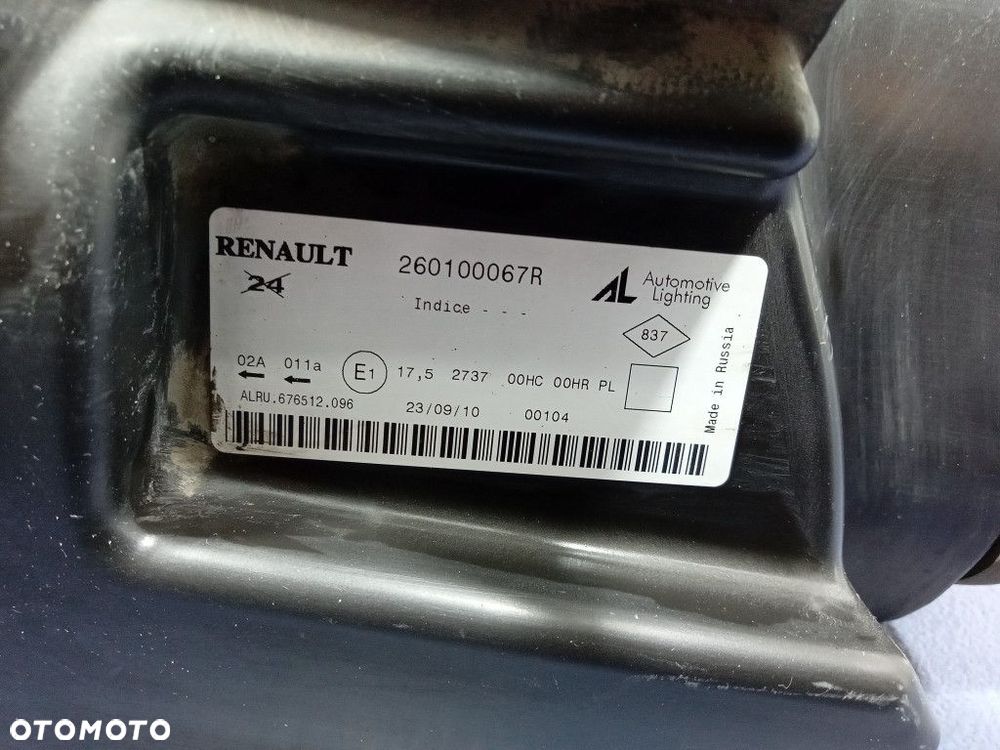 DACIA DUSTER I 10- REFLEKTOR PRAWY LAMPA EU 260100067R - 5
