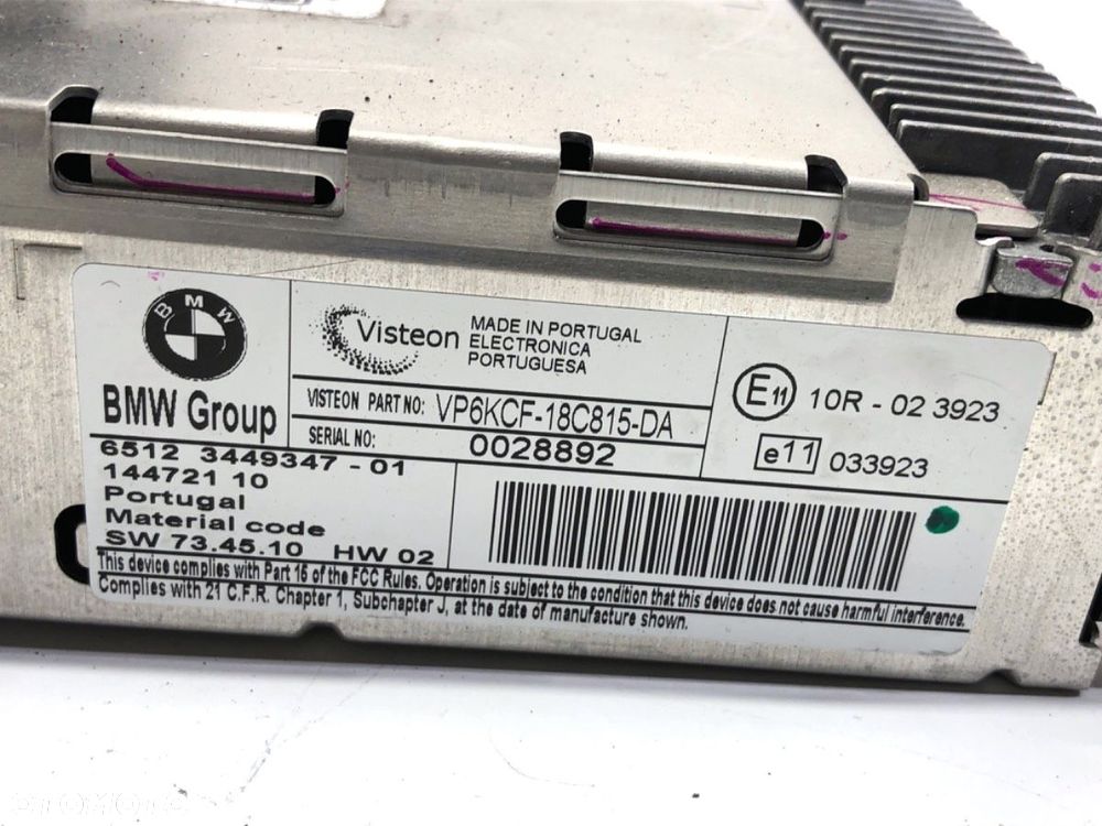 RADIO  MINI MINI (R56) 2005 - 2014 One 70 kW [95 KM] benzyna 2006 - 2010 3449347 - 4