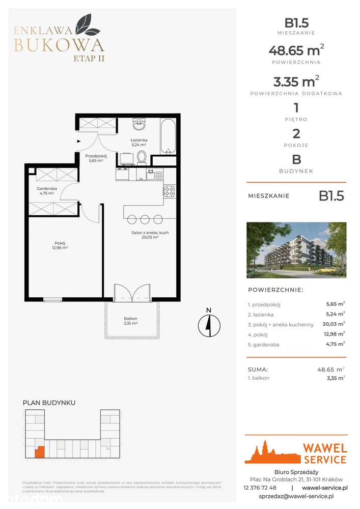 2-pokojowe mieszkanie 48m2 + balkon Bez Prowizji - Pełny obrazek: 2/11