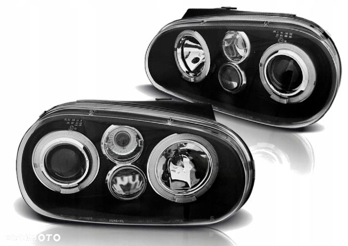 Reflektory Lampy kpl Ringi Angel Eyes Led Diody Czarne VW Golf IV 4 1j 1998 - 3
