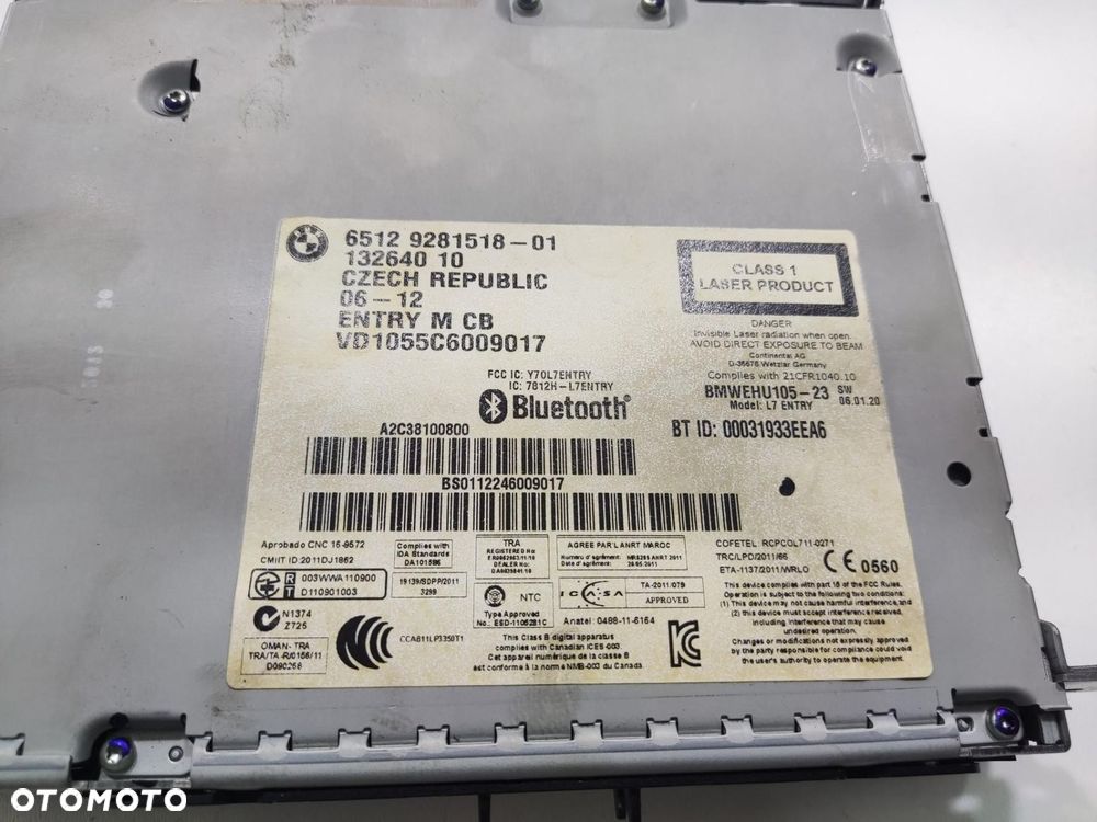 FABRYCZNE RADIO CD BMW 3 F30 F31 2011-2015 9281518 - 5