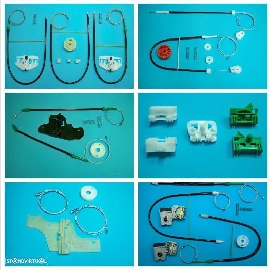 Kit reparação elevador vidros Peugeot  206, 207, 306, 308, 406, 407, 508, 607 - 1